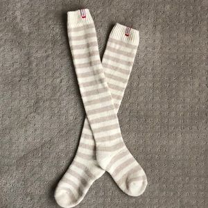 Hunter wool socks. Cream and pink-ish, tan color